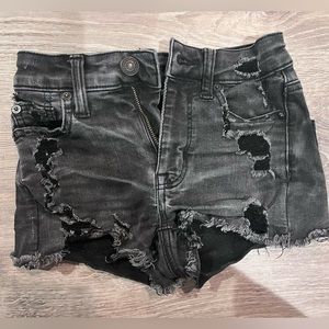 Women American Eagle Black ripped jean shorts